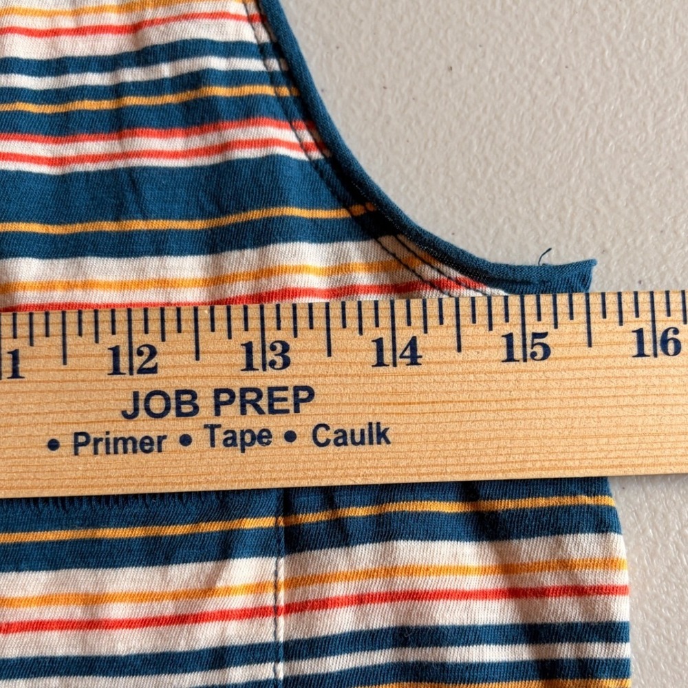 Madewell Soft Cotton Striped Tank Top Size XS Deep V-Neck Casual Preppy Summer - Picture 4 of 5